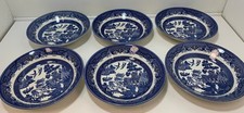 Churchill Blue Willow Soup Cereal Dishes Set of 6 - 20cm