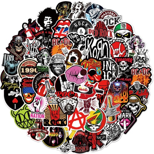 104pc rock stickers lot - lot, heavy