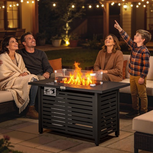 Propane gas fire pit table - fire,