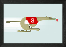 Stylized Greyhound Framed Wall