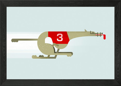 Stylized greyhound framed wall - framed,