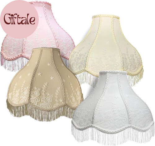 Victorian pink fringe lamp - fringe,