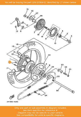 Yamaha spoke set rear - spoke, set,