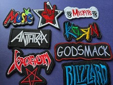 Set Of 8  HEAVY Thrash Metal ROCK BANDS  Music Iron On Cloth Embroidered Patches