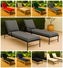 Waterproof Sun Lounger Deck Bed Cushion Recliner Outdoor Chair Cushion Pad Only