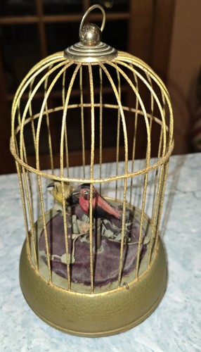 Antique brass bird cage - bird,