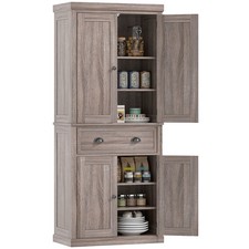 HOMCOM Freestanding Pantry Cupboard Storage Cabinet Home Organizer Furniture