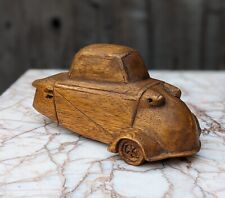 Messerschmitt KR200 1960s Carved Wood Model Bubble car Sculpture Classic FolkArt