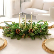 Christmas Garland Candle Holder Luxury Artificial Large Xmas Table Centrepiece