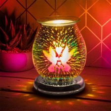 3D Love Birds Electric Aroma Touch Lamp Wax Melter Oil Burner Silver Base