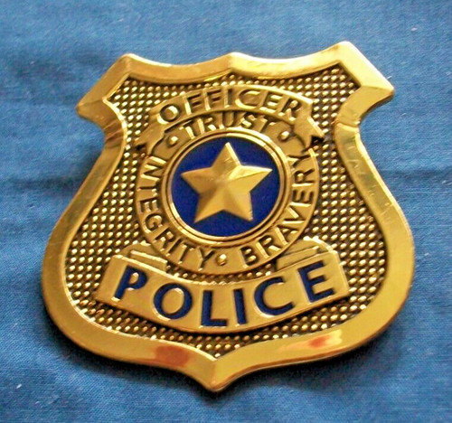 Metal police gold - police, badge