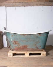 19th century French Cast Iron Empire Bateau Bath Bathtub 1800s