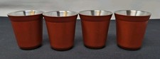 Set of 4 Nespresso Pixie Lungo Double Walled Metal Cups 8cnm