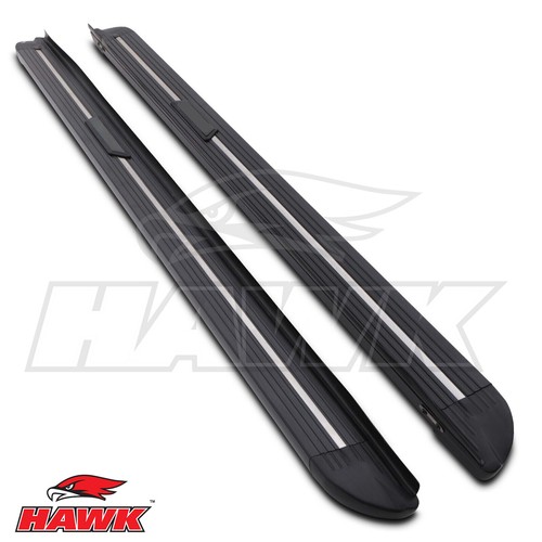 Aluminium black side steps - aluminium,
