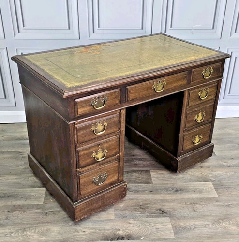Antique twin pedestal - desk,