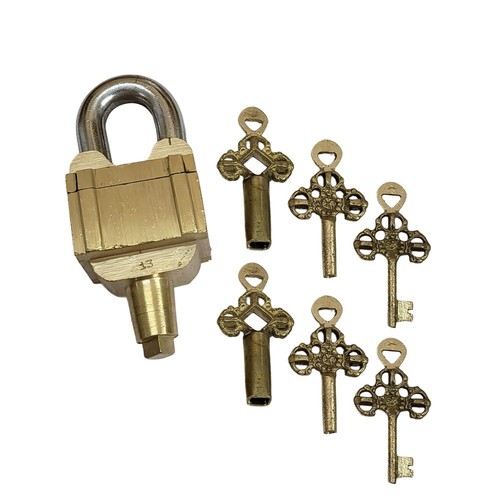 Antique padlock brass - padlock,