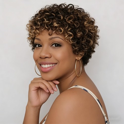Pixie cut wig human hair - cut,