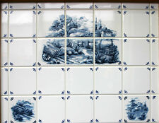 SAMPLE ONLY Classic Blue Delft Pattern Ceramic Wall Tiles 10x10 cm Italian