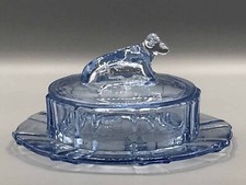 1930S Art Deco Blue Glass