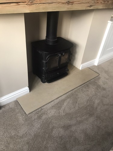 Fireplace hearth cut size - ,