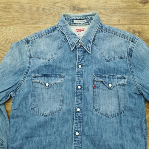 Levi shirt mens blue - blue, denim