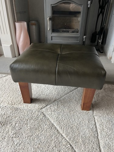 Small footstool antique green - small,
