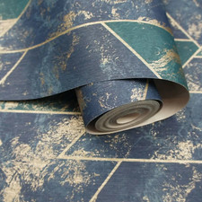 Navy Gold Marble Wallpaper