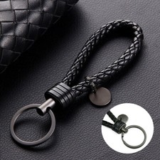 Car Keychain Black Leather