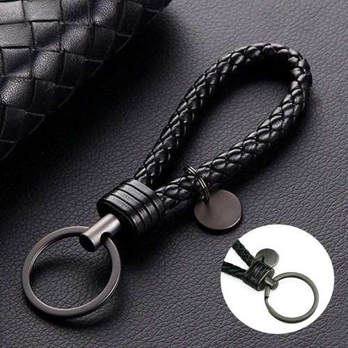 Car keychain black leather - car,