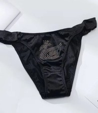 Silky feel black satin panties