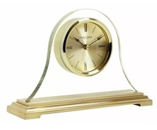 Gold Tone & Glass Napoleon Battery Mantel Clock by London Clock 03150 Used