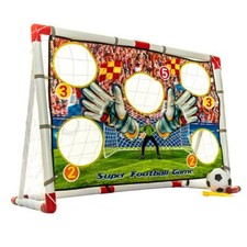 Kids Football Goal Net Set with Ball & Pump Indoor Outdoor Soccer Training Game