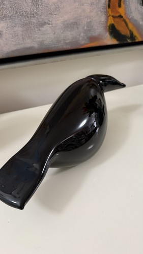 Hand blown glass raven - glass,
