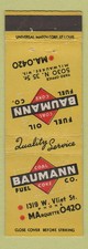 Matchbook Cover - Baumann Coal Coke Fuel Milwaukee WI