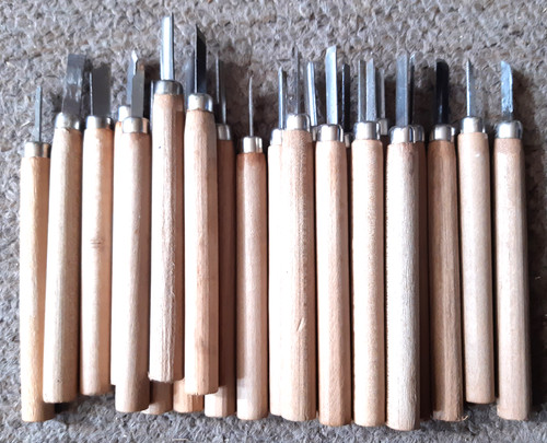 23pc wood carving - carving, chisel