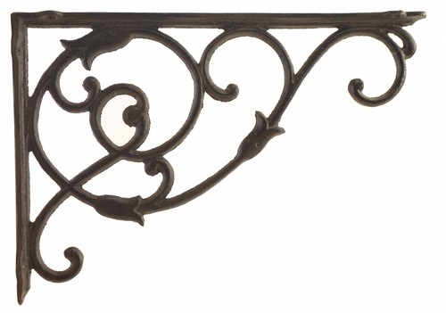 Ornate cast iron shelf bracket - ornate,