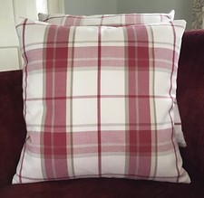 Laura Ashley 20x20in Cushion Cover in Cranberry Highland Check
