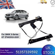 For BMW 3-Series GT (F34) Drivers Side Right Front Window Regulator 2013-2019