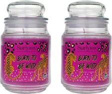 2x Starlytes 510g Large Glass Jar Candle (125hr Burn Time) - Born To Be Wild
