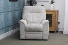 PARKER KNOLL HUDSON ELECTRIC ARMCHAIR IN IDA STONE FABRIC. RRP £1785.