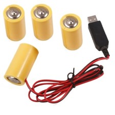 Universal 6V LR14 C Battery Eliminator USB Power Supply Cable , 4Pcs LR14 C