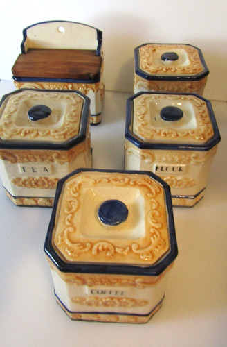 Brown blue ceramic kitchen - brown,