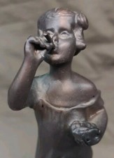 Bronze Art Deco Sculpture Figure Statue Girl Blowing Bubbles Crizaro 