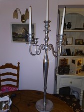 5 Arm Candelabra heavy silver 1m tall  floor  / table standing 4 available 