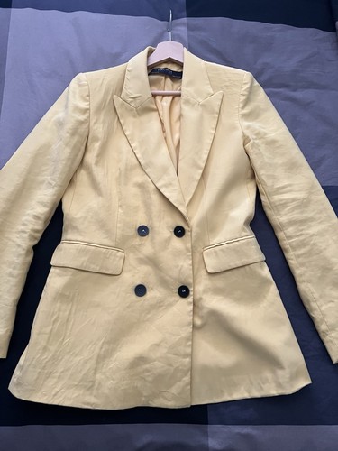 Zara women yellow blazer - yellow,