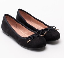 Women's Black Suedette Ballet Pump by Tamaris 22111 *NOW REDUCED TO CLEAR*
