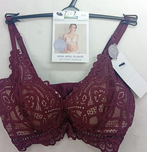Underwired plunge bra - underwired,