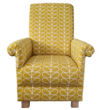 Orla Kiely Mustard Chair Armchair Linear Stem Fabric Adult Dandelion Bedroom New