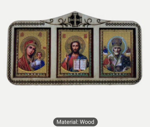 Greek orthodox wooden triptych - orthodox,