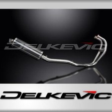 KAWASAKI GPZ500S  FULL 2-1 EXHAUST SYSTEM 350mm CARBON OVAL BSAU SILENCER 